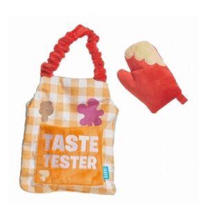 BARK Checkered Apron Toy with Red and Orange